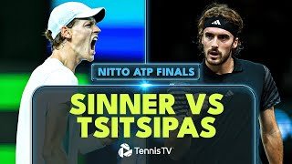 Jannik Sinner vs Stefanos Tsitsipas Match Highlights  Nitto ATP Finals 2023 [upl. by Pentheam]