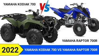 2022 Yamaha Kodiak 700 vs 2022 Yamaha Raptor 700R [upl. by Neirad447]