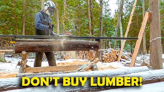 200 BulletProof Alaskan Chainsaw Mill Setup Build Your Own 80 [upl. by Kcirrej667]