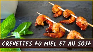 Recette des crevettes caramélisées au miel et au soja [upl. by Akcirehs]