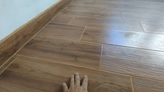 como pegar cerámico tipo madera  how to install ceramic imitation wood flooring [upl. by Abigale]