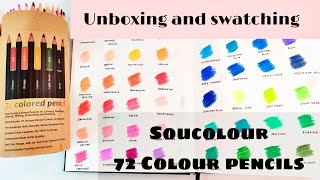 SOUCOLOR 72 Colored Pencils Swatch amp Review  My First Impression [upl. by Valentina377]