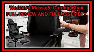 WeGuard Massage Gaming Swivel Leather Chair FULL REVIEW AND FULL ASSEMBLY [upl. by Petit]