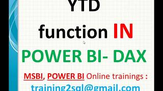 YTD function in Power BI  DAX  ytd in DAX  ytd in power bi [upl. by Iatnohs279]