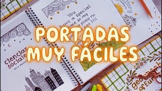 PORTADAS AESTHETIC para CUADERNOS con ROTULADORES 🦋 IDEAS para CARÁTULAS FÁCILES y BONITAS [upl. by Barbabas]