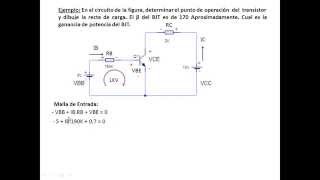 CIRCUITO CON BJT EMISOR COMÚN PLARIZADO POR LA BASE RECTA DE CARGA DEL BJT [upl. by Ytsihc]