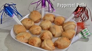 Pepperoni Puffs  Easy party appetizers  Happy New Year [upl. by Kcirdneked31]