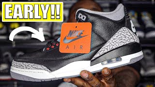 TRUE TO 88 OG EARLY IN HAND LOOK AT THE AIR JORDAN 3 OG BLACK CEMENT 2024 [upl. by Esalb]