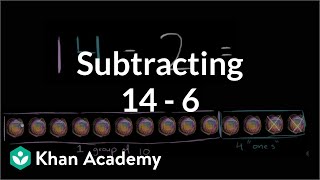 Subtracting 14  6  Addition and subtraction within 20  Early Math  Khan Academy [upl. by Eleda550]