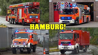 FEUERWEHR HAMBURG  Großer Einsatzfahrten Zusammenschnitt 7 Feuerwachen  20 Minuten [upl. by Maffa930]