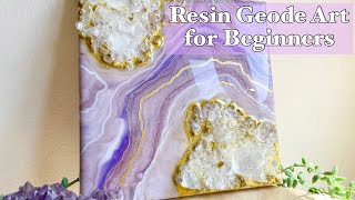 How to Make Resin Geode Art for Beginners on Canvas [upl. by Ninaj]