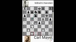 Carl Mayet give checkmate to Wilhelm Hanstein in 20 movements year 1837 [upl. by Donelle]