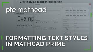 Formatting Text Styles in Mathcad Prime [upl. by Oicafinob]