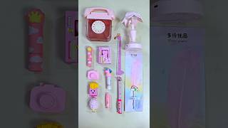 pink stationery items soap eraser feather pen pencil sharpener stationery unboxing craft pen [upl. by Culliton539]