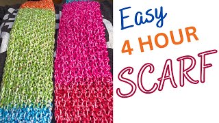 Crochet Scarf for Beginners Take 37  How to Crochet Super COZY RIBBED SCARF [upl. by Chic]