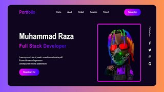 Build a Portfolio Website using html css  Portfolio Website  portfolio website html css [upl. by Atteuqahs]