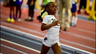 5 year old Leighla Herriott  400m Run Meet Record [upl. by Morrie]