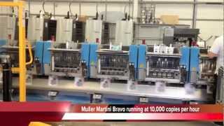 Muller Martini Bravo Saddle Stitcher in production at Ultragraph [upl. by Kcub]