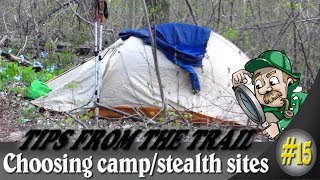 Hiking Tips from the Trail 15 choosing your campsite  Stealth site on the Appalachian trail [upl. by Trembly914]