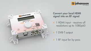 HDMI to DVBT Modulator  Professional HDMI Modulator for 247 usage  Johansson REF 8203 [upl. by Byram]