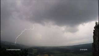 Blitzeinschläge in Zeitlupe 27072016 CG lightning slow motion compilation [upl. by Genie]