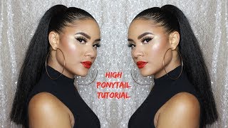 HOW TO  PONYTAIL WITH KANEKALON BRAIDING HAIR FOR BEGINNERS  CURLSFOTHEGIRLS [upl. by Foushee]