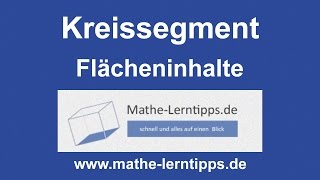 Kreissegment  Flächeninhalt berechnen  mathelerntippsde [upl. by Laroy283]