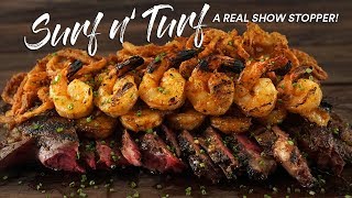 Grilling Impressive SURF n TURF like a pro Steak amp Shrimp [upl. by Kered]