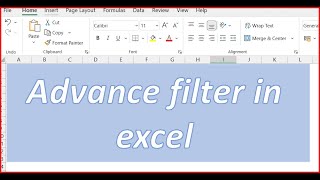 Advance Filter in Excel excel [upl. by Breger]