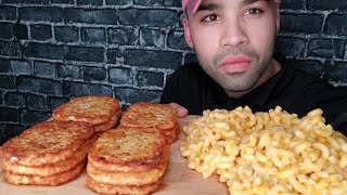 ASMR Eating Hash Browns  Macaroni amp Cheese  Whispering [upl. by Acie504]