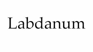 How to Pronounce Labdanum [upl. by Ahseiat]