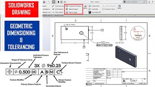 ✅ Solidworks Drawing  Geometric Dimensioning and Tolerancing [upl. by Yartnod]