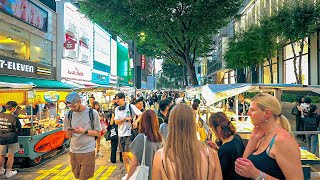 Seoul Night Walk on Myeongdong Street After Heavy Rain  Walking Tour Korea 4K HDR [upl. by Kcirddet]