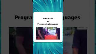 Html amp Css vs programming language  shorts [upl. by Jolanta]