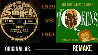 THE TOKENS  LION SLEEPS TONIGHT  MBUBE SOLOMONS LINDAS EVENING BIRDS PICK161 ORIGINAL VS REMAKE [upl. by Nagol]