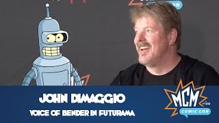 John DiMaggio Talks Voicing Bender In Futurama at MCM Comic Con London  May 2018 [upl. by Stucker]