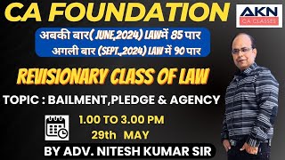 CA FOUNDATION  BAILMENTPLEDGE amp AGENCY  ADV NITESH KUMAR SIR [upl. by Daney]