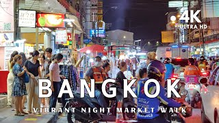 4K UHD Walking around Bangkok Huai Khwang Night Market a Paradise For Night Owls [upl. by Aneertak635]