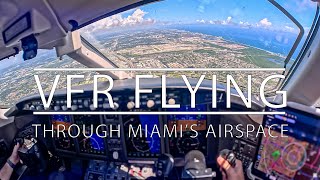 We Flew a Private Jet VFR Through Miamis Airspace  Pilots View  4K [upl. by Zere]