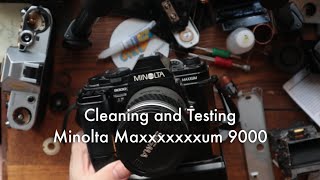 Cleaning and Testing Minolta Maxxum 9000 [upl. by Nnaecyoj]