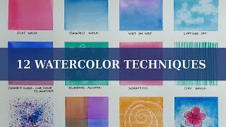 12 WATERCOLOR TECHNIQUES FOR BEGINNERS [upl. by Andriette]