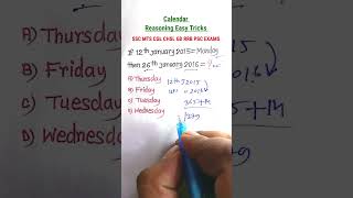 Calender Reasoning Tricks Reasoning Classes for SSC CGL GD CHSL MTS RRB Special Exams [upl. by Aiouqes31]