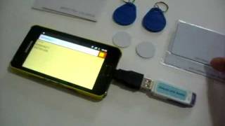 Low cost  EM4100  Mifare RFID reader for Android Phone from wwwrfidshopcomhk [upl. by Evans269]