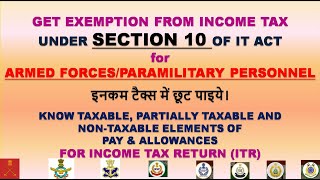 Income Tax Section 10 Exemption under Section 10 Exemption from Income Tax Income Tax for Army [upl. by Corby]