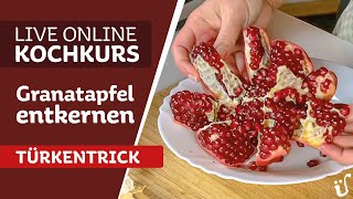 Granatapfel LIVE entkernen  Mitschnitt aus dem Kochkurs [upl. by Alhan]