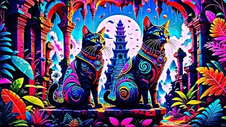 Psychedelic Cats World  Generative AI Motion Visuals [upl. by Rashida]