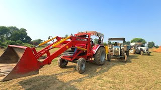 Mahindra Arjun Novo 605 Loader Loading Soybean Husk Full Trolley Swaraj 735 FE amp EITHER 368 Tractor [upl. by Dionis]