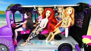 Monster High School Bus For Barbie doll amp Disney Princesses Poupée Barbie Bus Scolaire amp vacances [upl. by Clarissa]