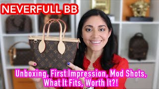 Neverfull BB Unboxing First Impression Mod Shots What It CanCant Fit Final Thoughts [upl. by Atterbury]