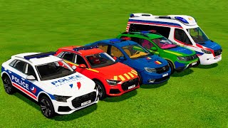 TRANSPORTING PIXAR CARS amp FRUITS WITH COLORED amp JOHN DEERE vs CLAAS vs TRACTORS  BeamNGdrive 983 [upl. by Shig]